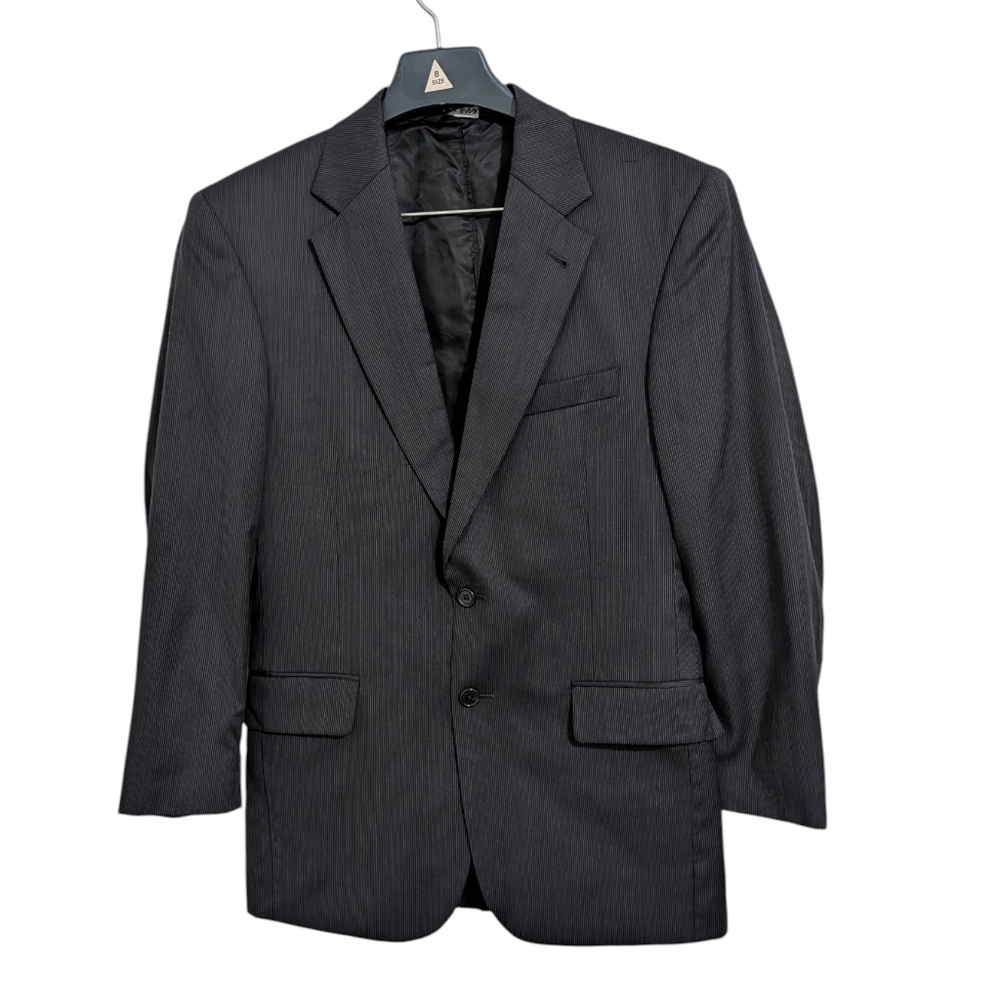 Jos. A. Bank Wool Black Striped Suit Men's 38 Short 32 Short